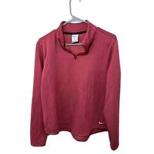 Nike Therma-Fit Half-Zip Top DD6572-690 Large Red Sweatshirt Women’s Long Sleeve
